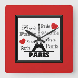 Paris Square Wall Clock