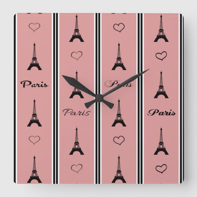 Paris Square Wall Clock (Front)