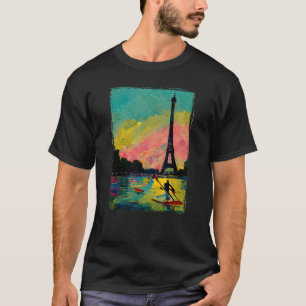 Paris Stand Up Paddleboard, SUP on the River Seine T-Shirt