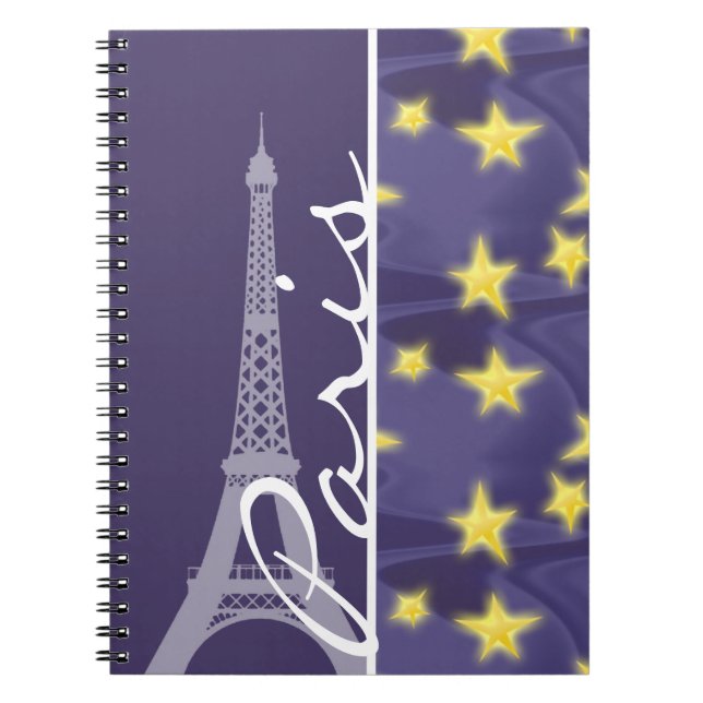 Paris Starry Night; Eiffel Tower Notebook (Front)