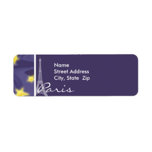 Paris Starry Night; Eiffel Tower Return Address Label