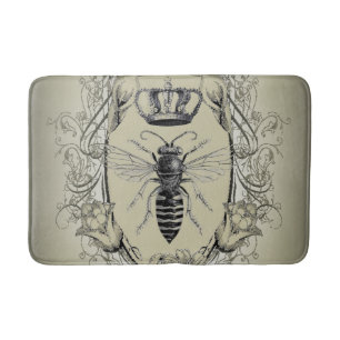 paris steampunk beekeeper french bee queen crown bath mat