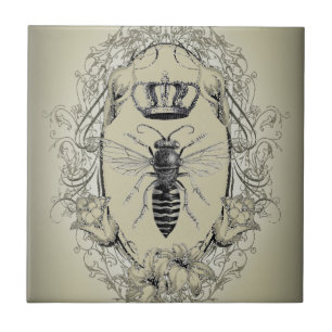 paris steampunk beekeeper french bee queen crown ceramic tile