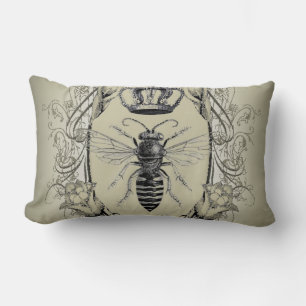 paris steampunk beekeeper french bee queen crown lumbar cushion