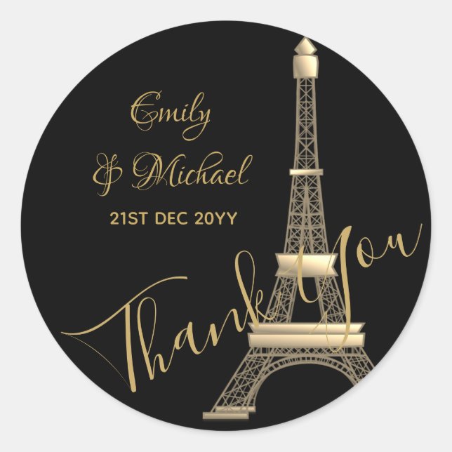 Paris Stickers - Black Gold elegant chic (Front)