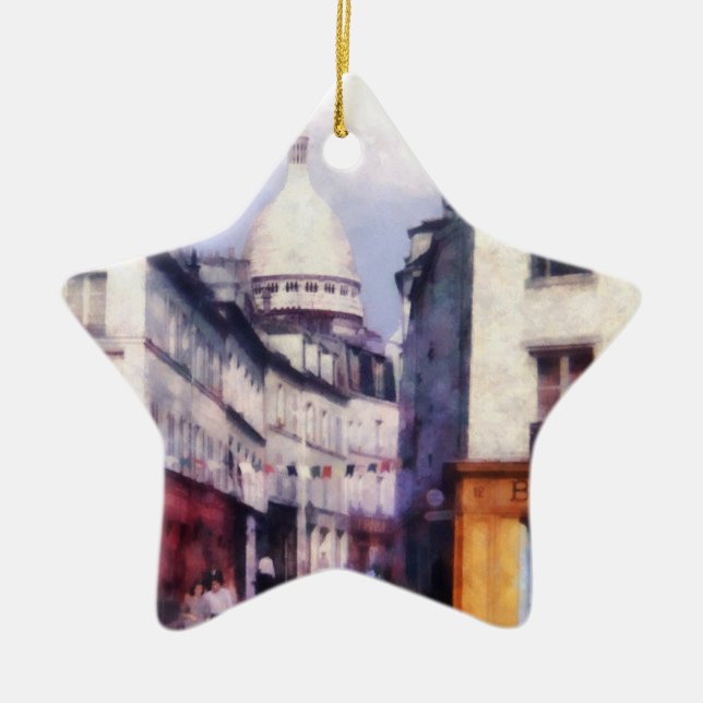 Paris Street Ceramic Ornament (Front)