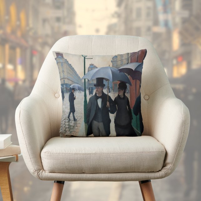  Paris Street in Rainy Weather - Gustave Caillebot Cushion (Creator Uploaded)