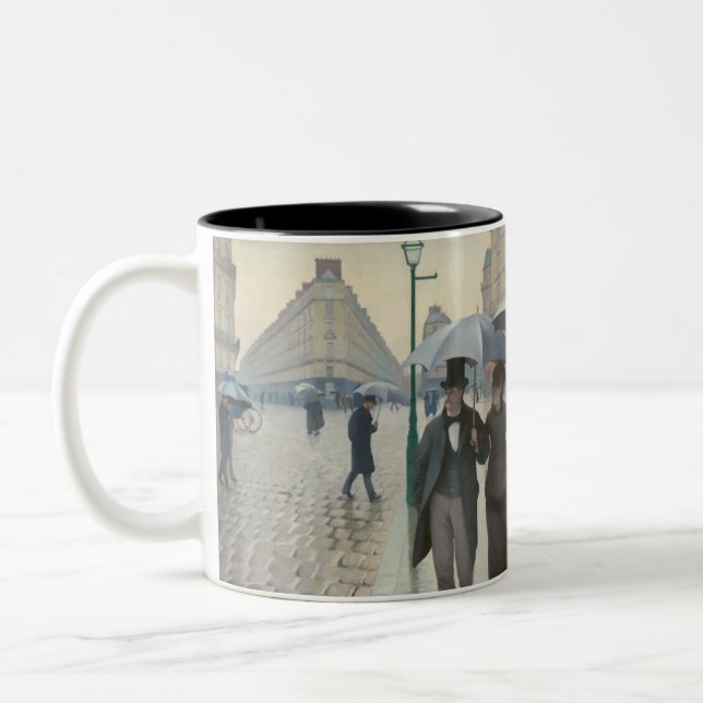 Paris Street in Rainy Weather Two-Tone Coffee Mug (Left)