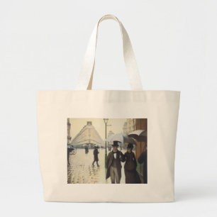 Paris Street, Rainy Day by Caillebotte Large Tote Bag