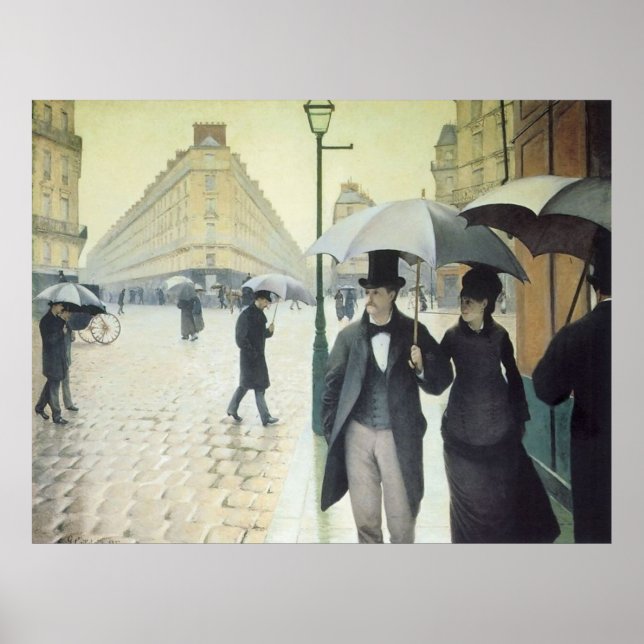Paris Street, Rainy Day by Caillebotte Poster (Front)