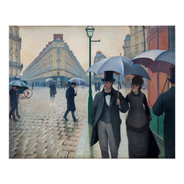 Paris Street; Rainy Day by Gustave Caillebot Poster (Front)