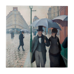 Paris Street Rainy Day by Gustave Caillebotte Ceramic Tile