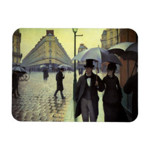 Paris Street Rainy Day by Gustave Caillebotte Magnet