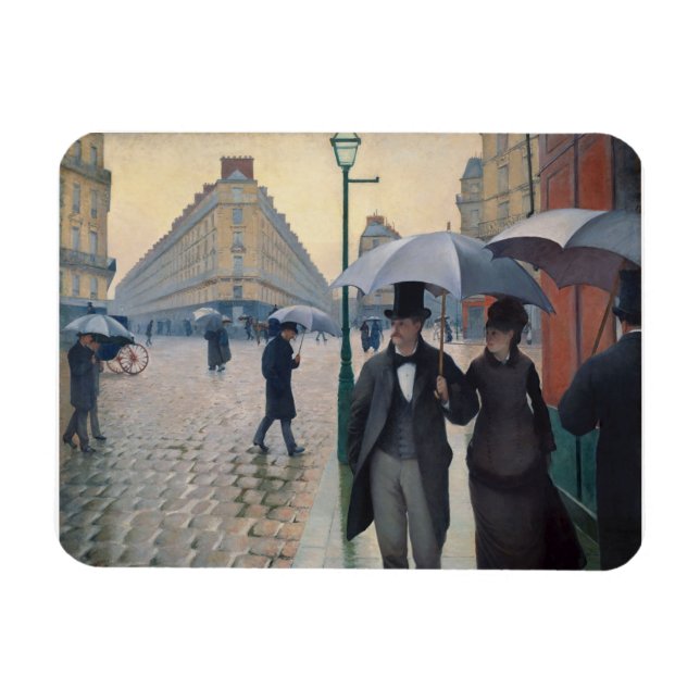 Paris Street Rainy Day by Gustave Caillebotte Magnet (Horizontal)