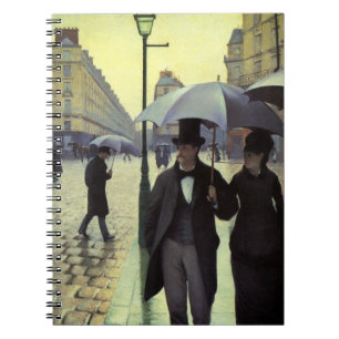 Paris Street Rainy Day by Gustave Caillebotte Notebook