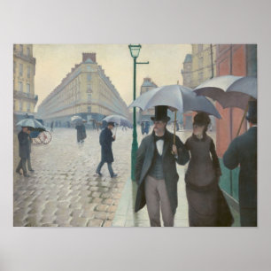 Paris Street; Rainy Day by Gustave Caillebotte Poster