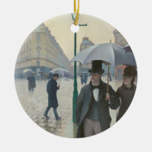 Paris Street Rainy Day Ceramic Tree Decoration