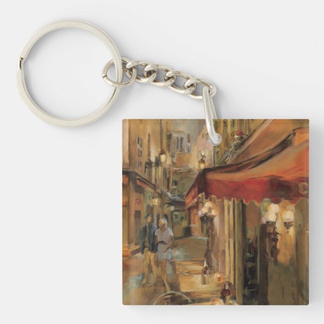 Paris Street Scene Key Ring (Front)