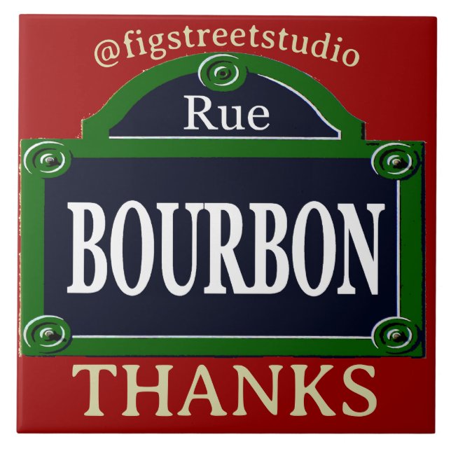 Paris Street Sign, add text, Tile (Front)