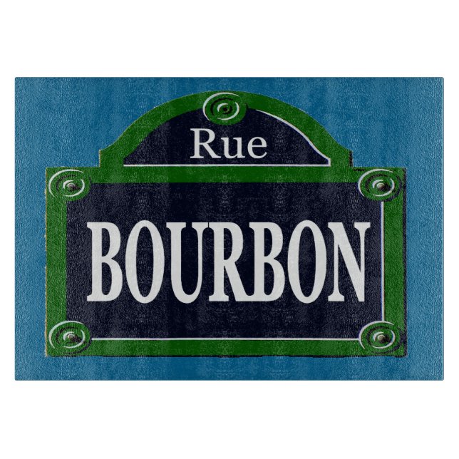 Paris Street Sign Rue Bourbon Placemat Cutting Board (Front)