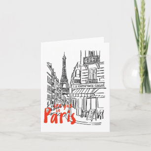 Paris Street Sketch Art Card