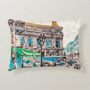  Paris street view of the theatre Wicked cafe pede Decorative Cushion