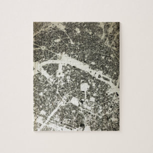 Paris Streets and Buildings Vintage Map Jigsaw Puzzle
