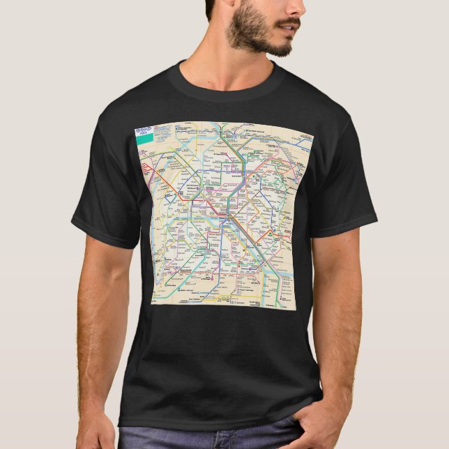 Paris subway map  France  T-Shirt (Front)
