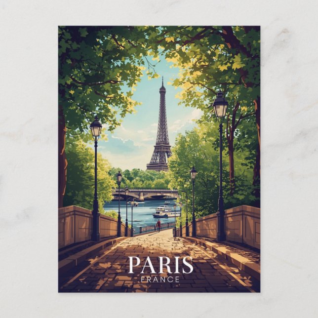 Paris Summer Park Eiffel Tower Postcard (Front)