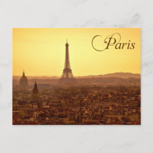 Paris Sunset with Eiffel Tower Postcard