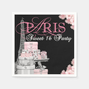 Paris Sweet 16 Birthday Party Napkin