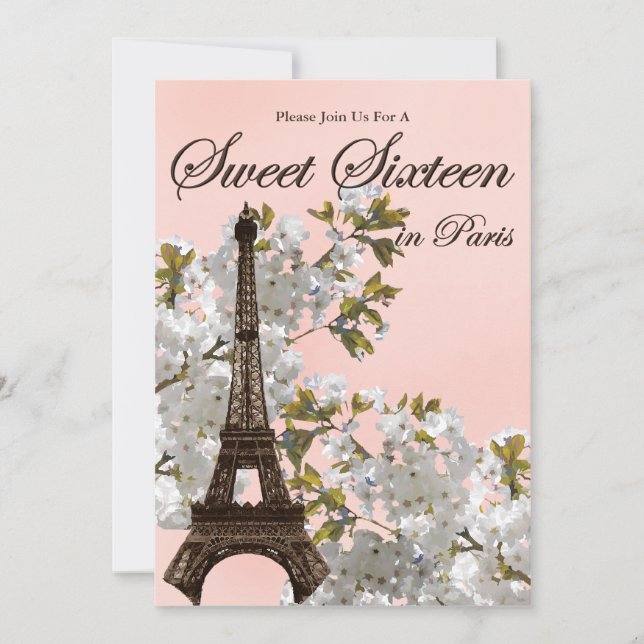 Paris Sweet Sixteen Invitations (Front)