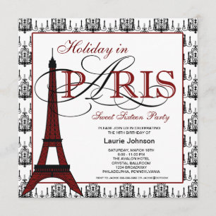 Paris Sweet Sixteen Party Invitation