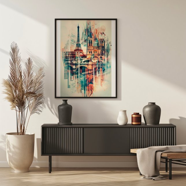 Paris Symphony: Eiffel Tower and Notre-Dame Poster (Creator Uploaded)