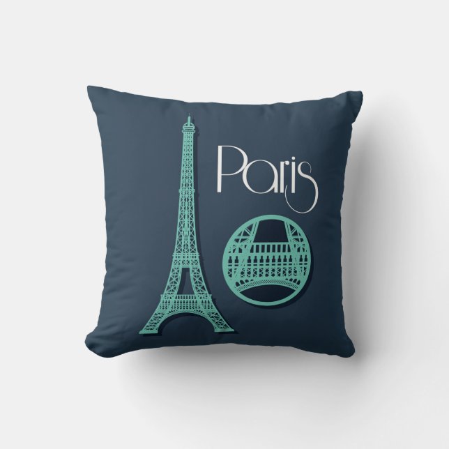 Paris Teal Cushion (Front)