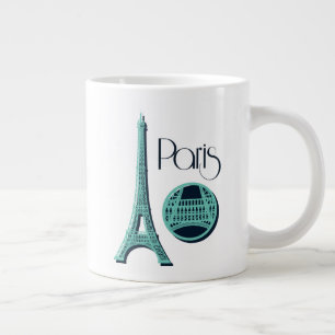 Paris Teal Large Coffee Mug