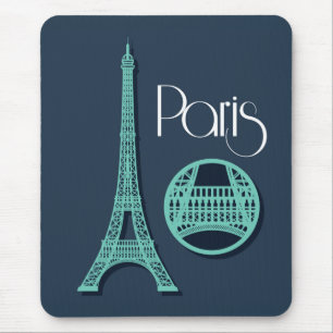 Paris Teal Mouse Pad