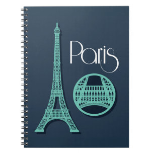 Paris Teal Notebook