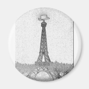Paris, Texas Eiffel Tower Drawing Magnet