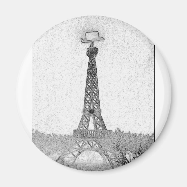 Paris, Texas Eiffel Tower Drawing Magnet (Front)