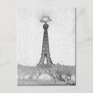 Paris, Texas Eiffel Tower Drawing Postcard