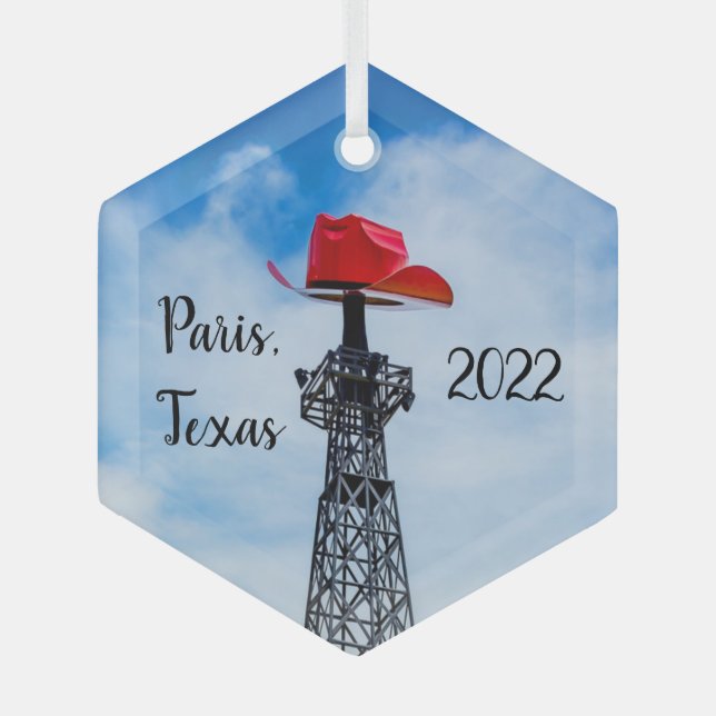 Paris, Texas - Red Cowboy Hat Ornament (Front)