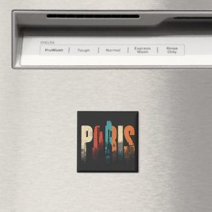 Paris Text and Silhouette Magnet