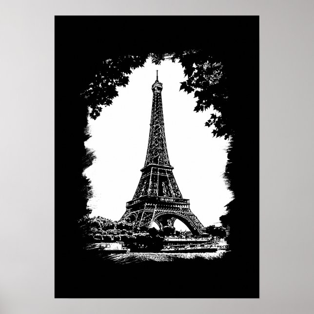 Paris, The Eiffel Tower Illustration poster (Front)