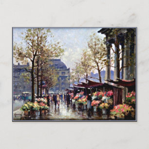 Paris, The Flower Market of La Madeleine Postcard