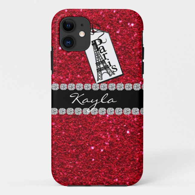 Paris Them Crystal BLING RUBY RED IPHONE  5 Case (Back)