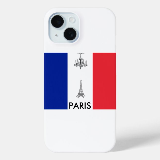 Paris Theme Eiffel Tower French Flag Case-Mate iPhone Case (Back)