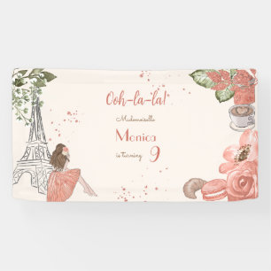 Paris theme french birthday party banner