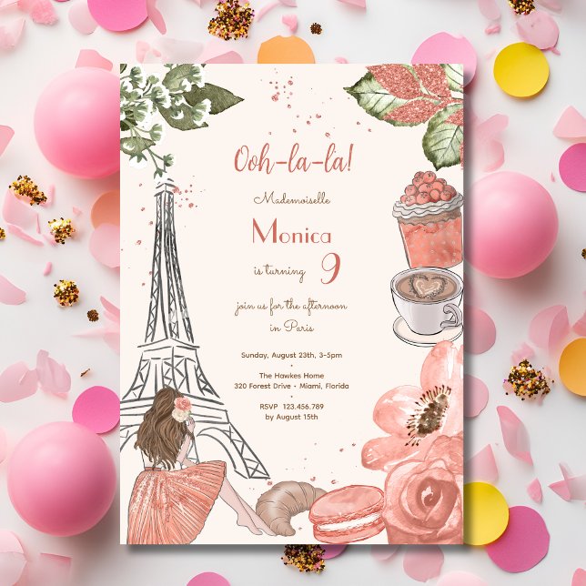 Paris theme french birthday party invitation (Creator Uploaded)