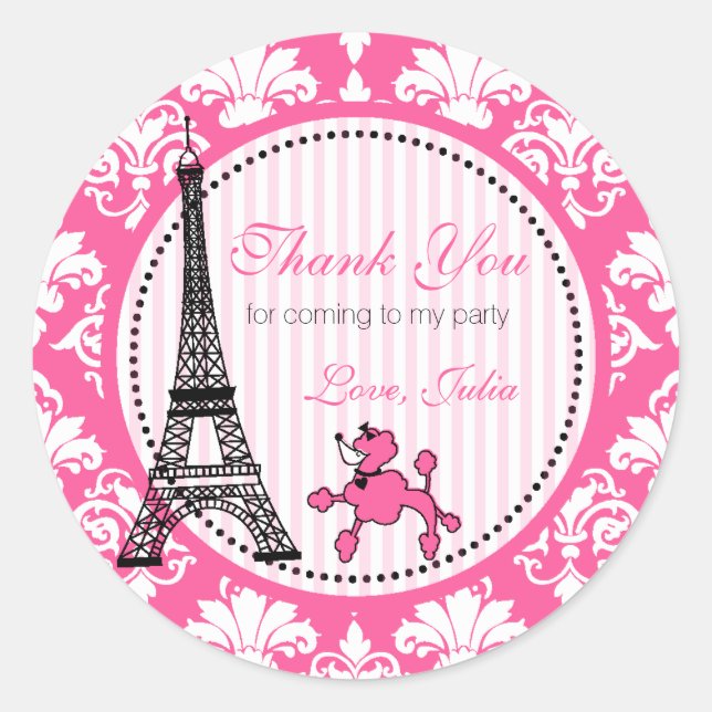 Paris Theme Party Stickers (Front)